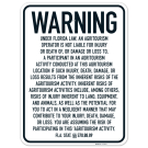 Warning Under Florida Law An Agritourism Operator Is Not Liable For Injury Or Death Of Or Damage Or Loss Sign,