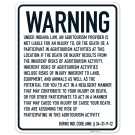 Warning Under Indiana Law An Agritourism Provider Is Not Liable For An Injury To Or The Death Sign,