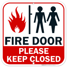 Fire Door, Please Keep Closed Sign