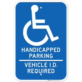 Minnesota Handicap Parking Sign, Handicapped Parking Vehicle Id Required