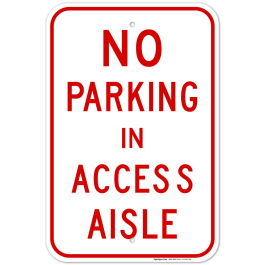 Maryland Handicap Parking Sign, No Parking In Access Aisle Sign