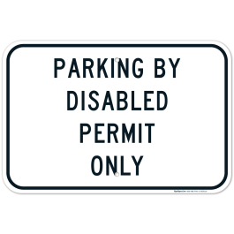 Florida Handicap Parking Sign, Parking By Disabled Permit Only Sign