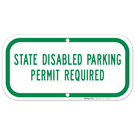 New York Handicap Parking Sign, State Disabled Parking Permit Required