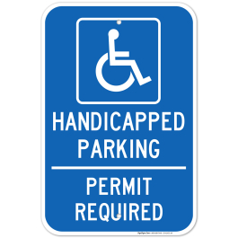 Permit Required Handicap Parking Sign