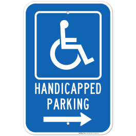 Right Arrow Handicapped Parking Sign