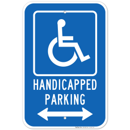 Bidirectional Handicapped Parking Sign
