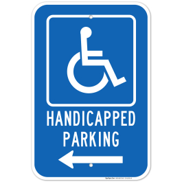 Left Arrow Handicapped Parking Sign