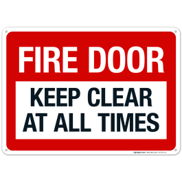 Fire Door Keep Clear At All Times Sign, Fire Safety Sign