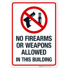 No Firearms Or Weapons Allowed In This Building Sign