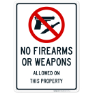 No Firearms Guns Or Weapons Allowed Sign