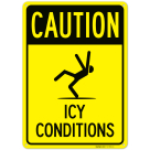 Caution Icy Conditions Sign