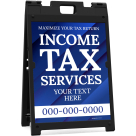 Custom Income Tax Service Sandwich Board/A Frame Sign Kit, Personalized Text And Phone Number With Two Panel Indoor/Outdoor Sign