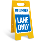 Beginner Lane Only Folding Floor Sign,