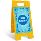 Swim Counter Clockwise With Arrows Folding Floor Sign,