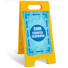 Swim Clockwise With Arrows Folding Floor Sign,