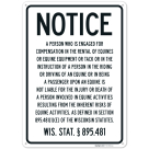 Notice A Person Who Is Engaged For Compensation In The Rental Of Equines Sign,