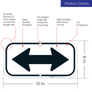 Both Side Black Arrow Sign | Sigo Signs