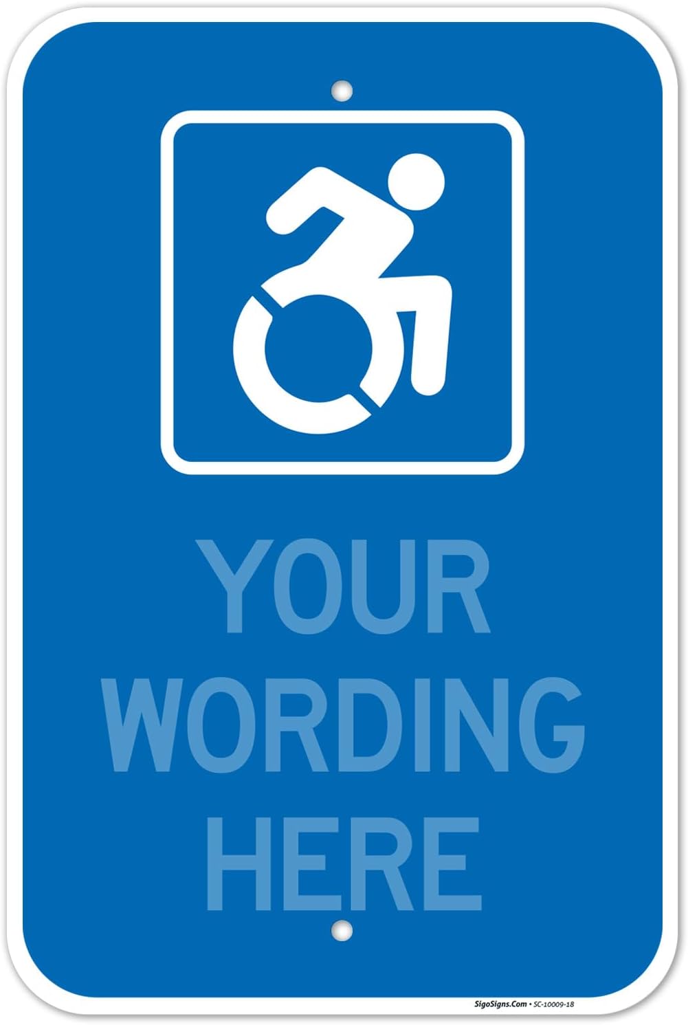 Custom Handicapped Sign, Personalized Text For Wheelchair Parking Lot And Residential Sign