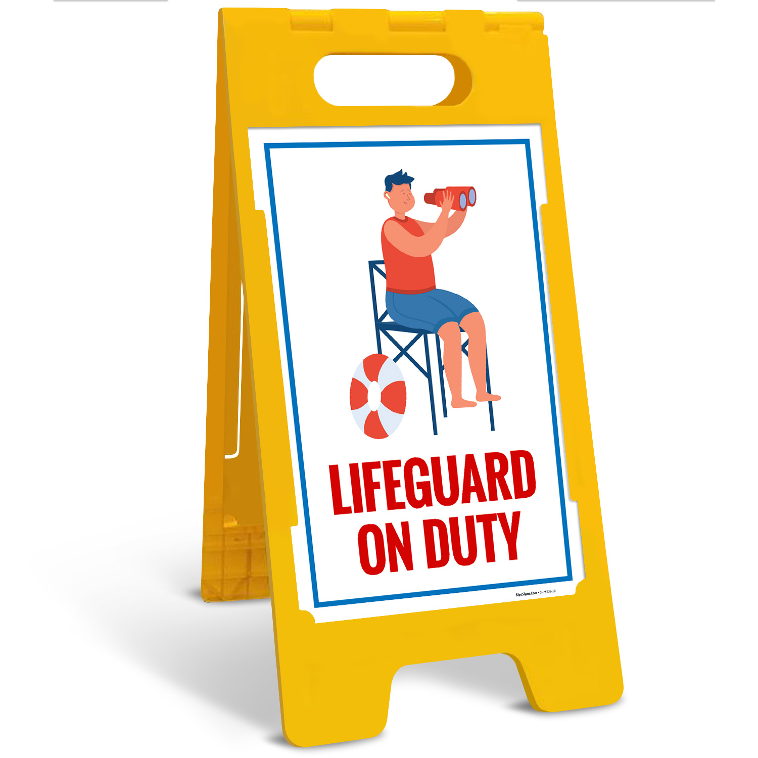 Lifeguard On Duty Folding Floor Sign,