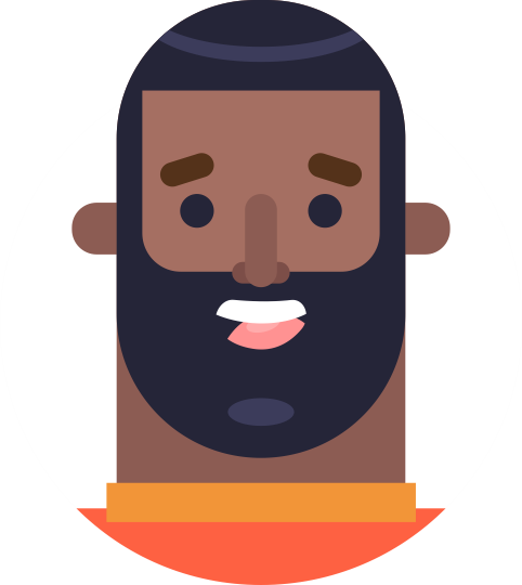 Animated man with beard