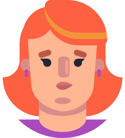 Animated Woman with Orange hair